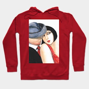 Art Deco Couple in Love Hoodie